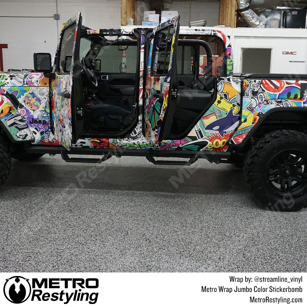 sticker bomb jeep wrap