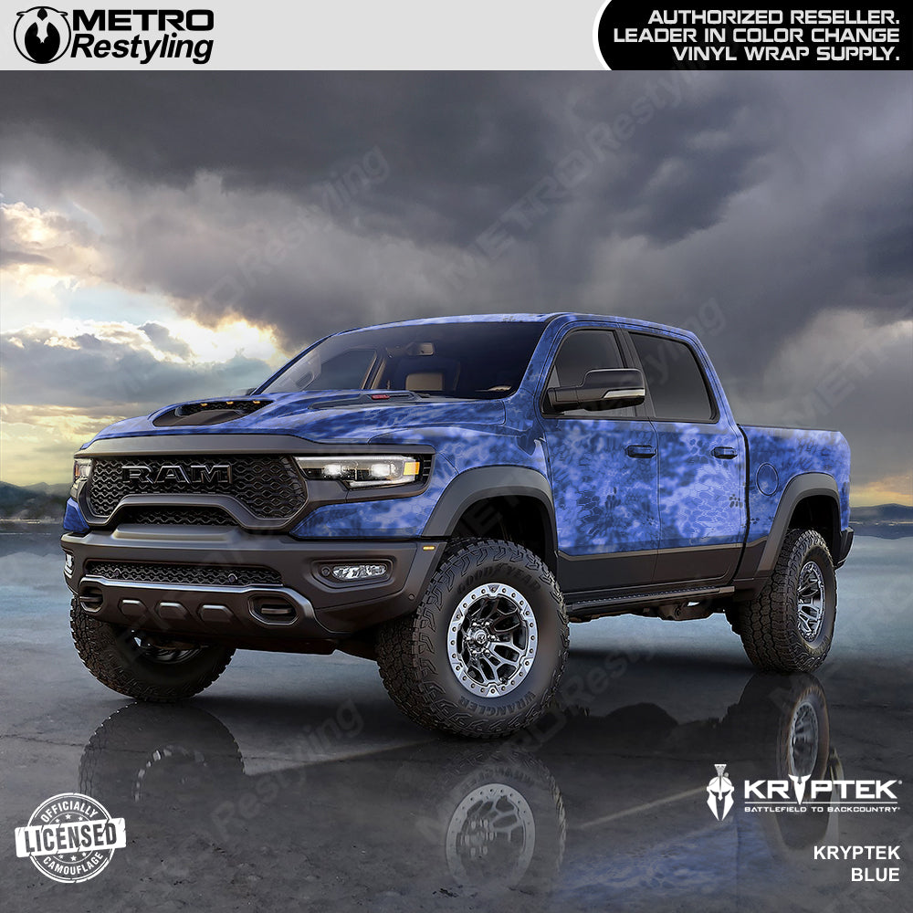 Kryptek Blue Camo Truck Wrap
