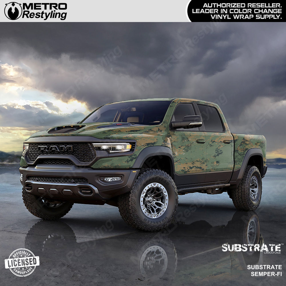 Substrate Green Ram Truck Vinyl Wrap