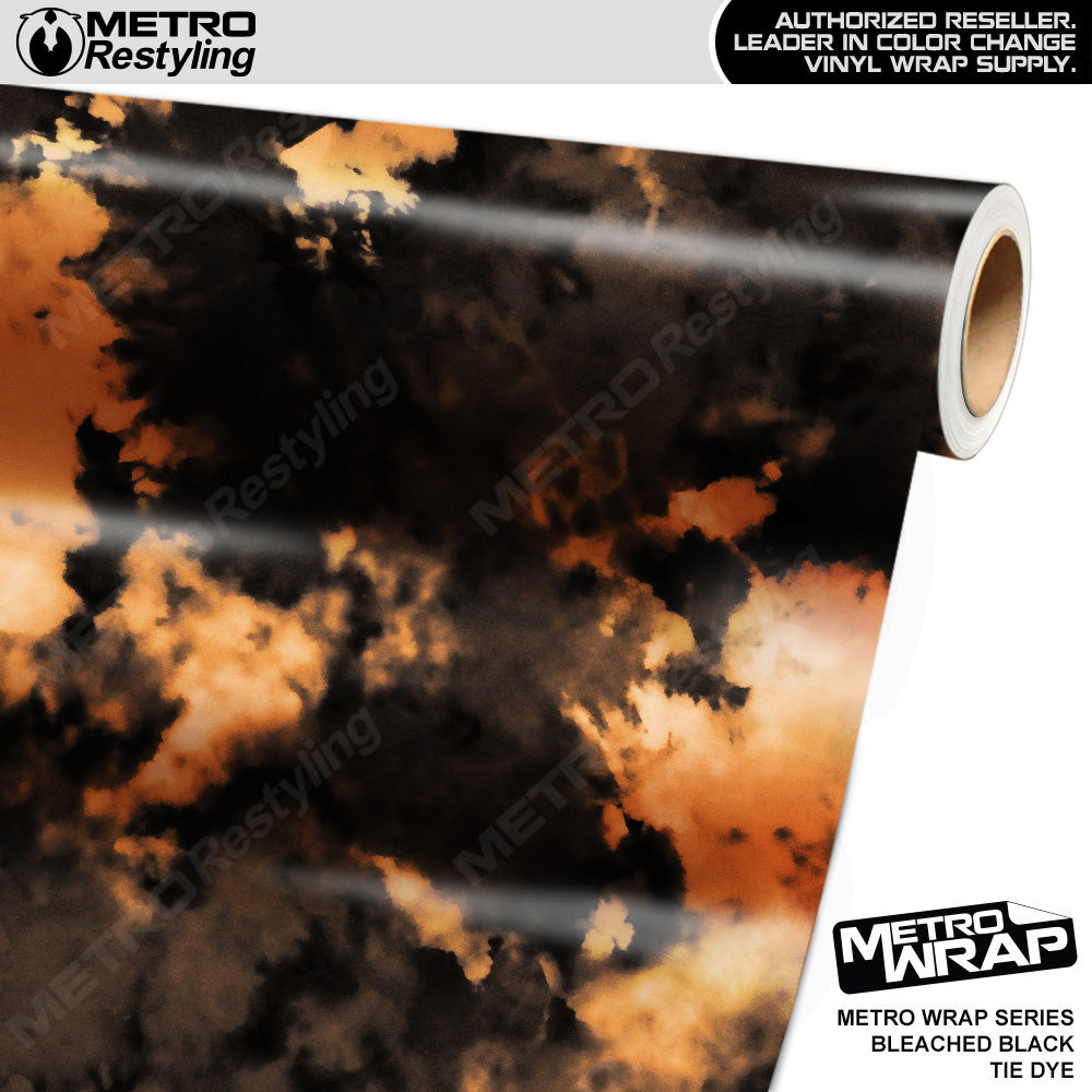 Metro Wrap Tie Dye Bleached Black Vinyl Film