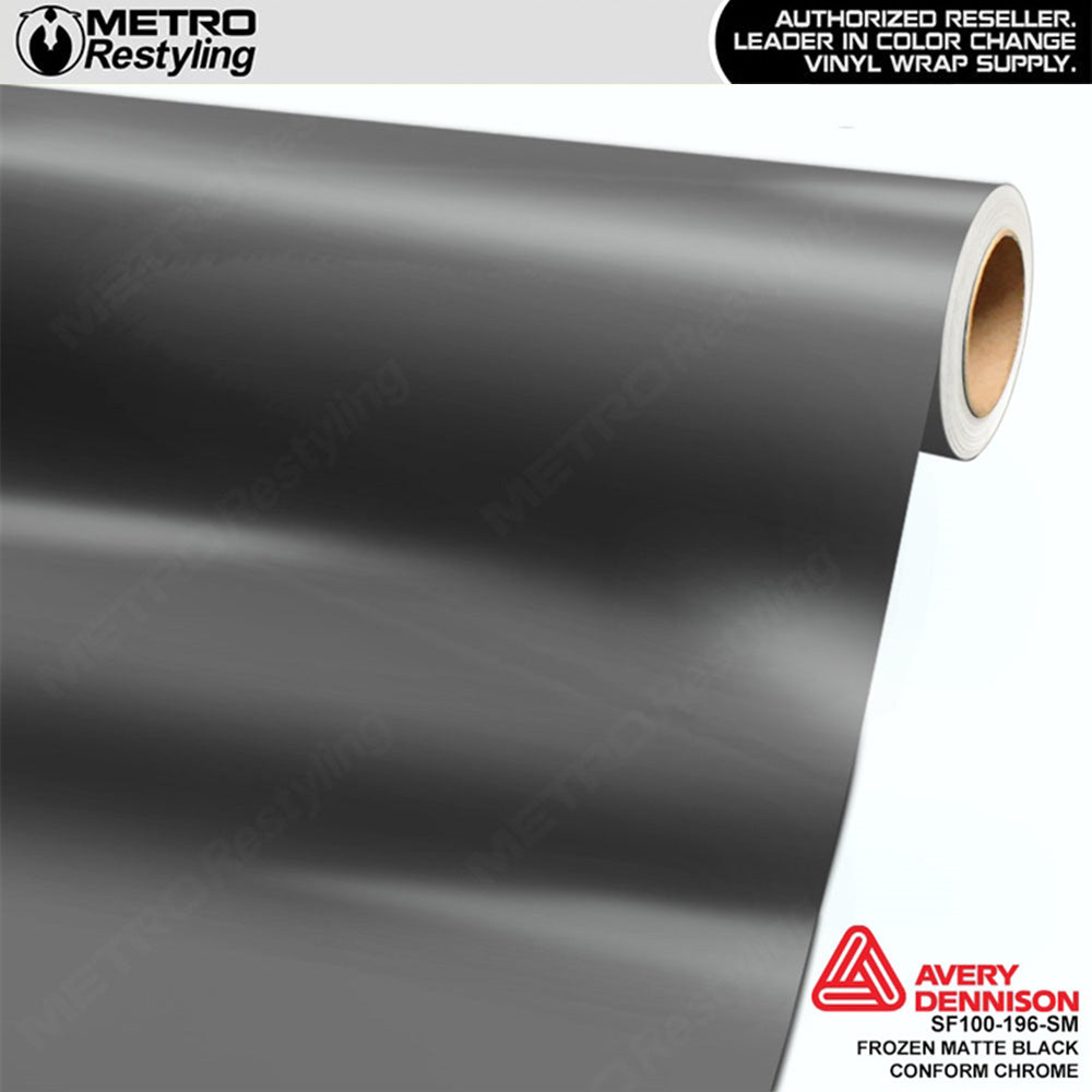 Metro Avery SF100 Frozen Matte Black Conform Chrome Vinyl Wrap