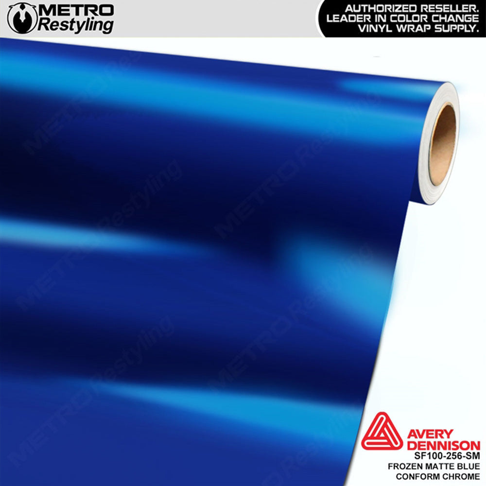 Metro Avery SF100 Frozen Matte Blue Conform Chrome Vinyl Wrap