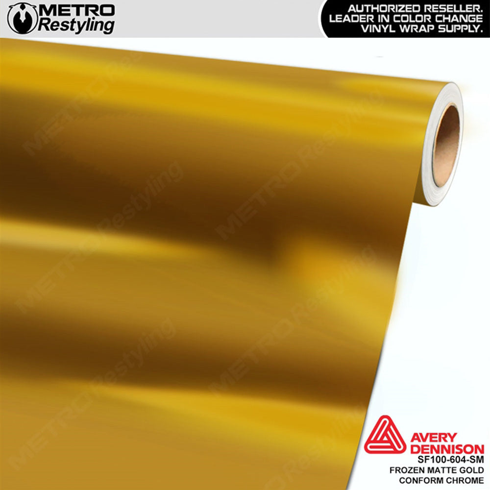 Metro Avery SF100 Frozen Matte Gold Conform Chrome Vinyl Wrap