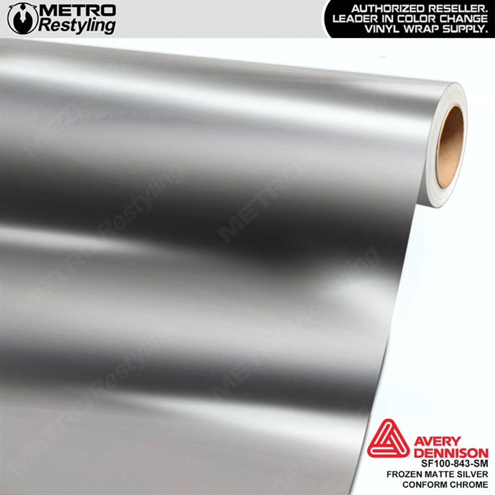 Metro Avery SF100 Frozen Matte Silver Conform Chrome Vinyl Wrap 