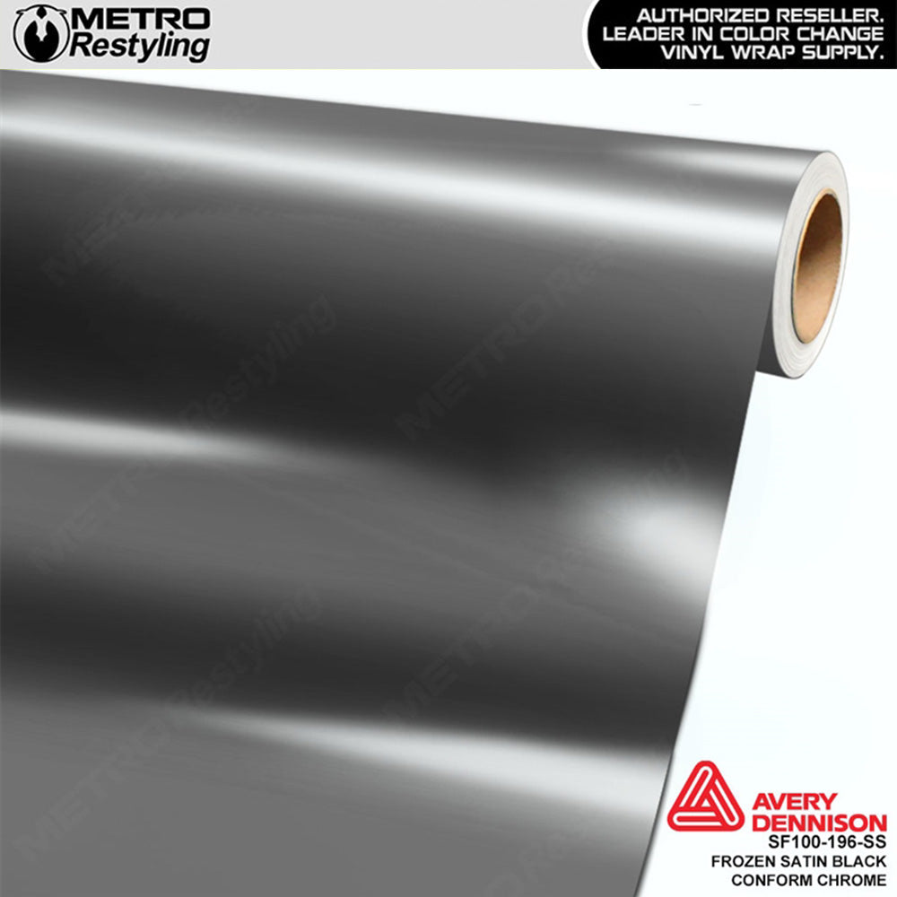 Metro Avery SF100 Frozen Satin Black Conform Chrome Vinyl Wrap