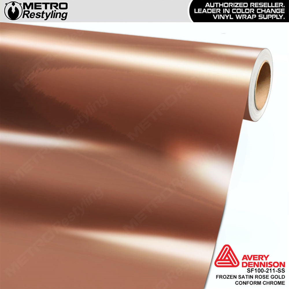 Metro Avery SF100 Frozen Satin Rose Gold Conform Chrome Vinyl Wrap