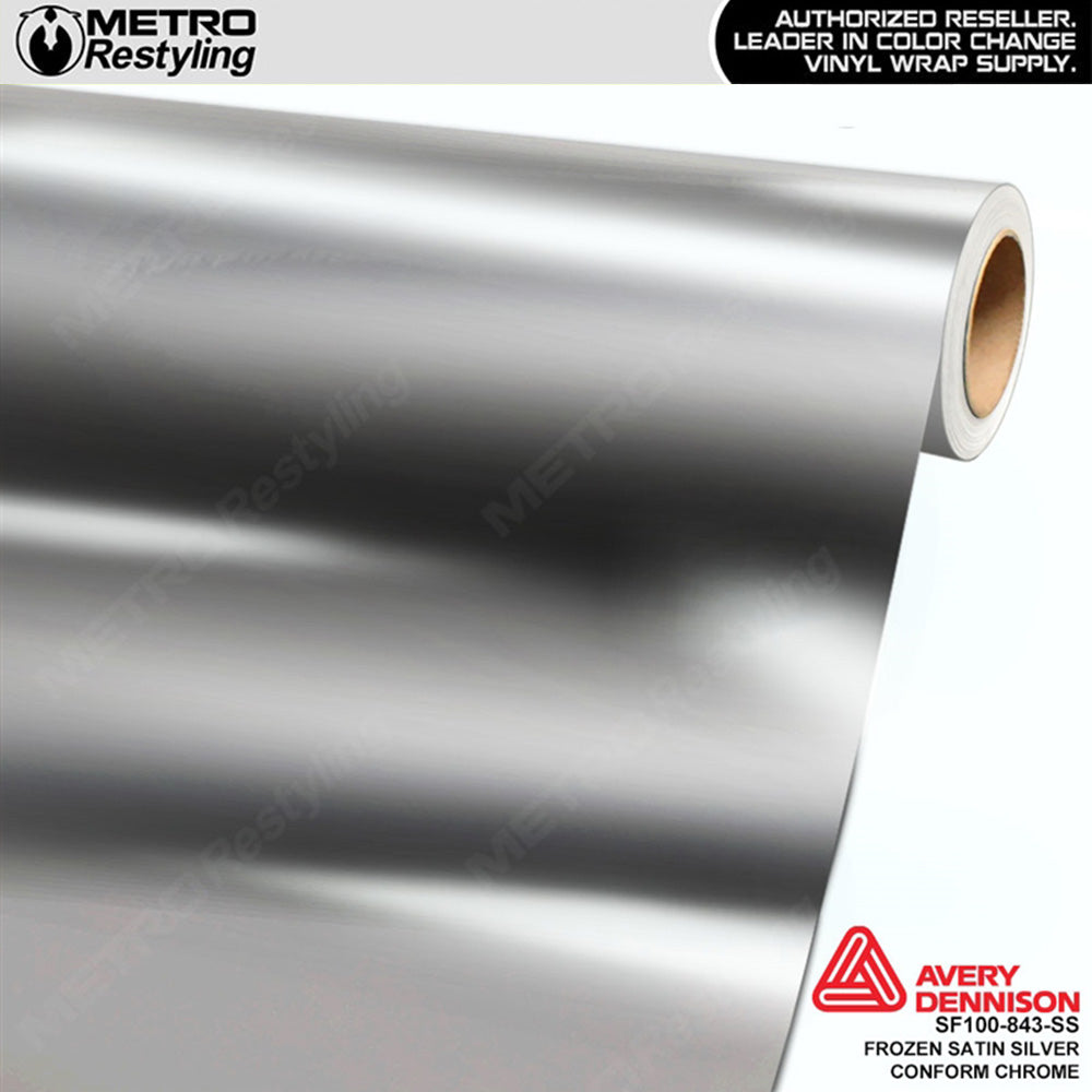 Metro Avery SF100 Frozen Satin Silver Conform Chrome Vinyl Wrap