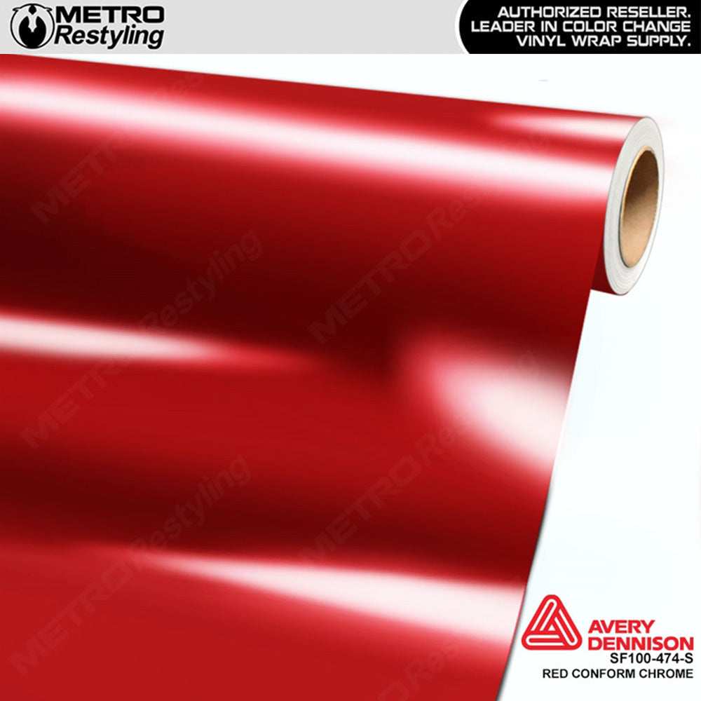 Metro Avery SF100 Gloss Protected Red Conform Chrome Vinyl Wrap