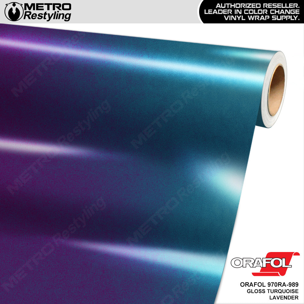 Orafol 970RA Gloss Turquoise Lavender Vinyl Wrap | 970RA-989