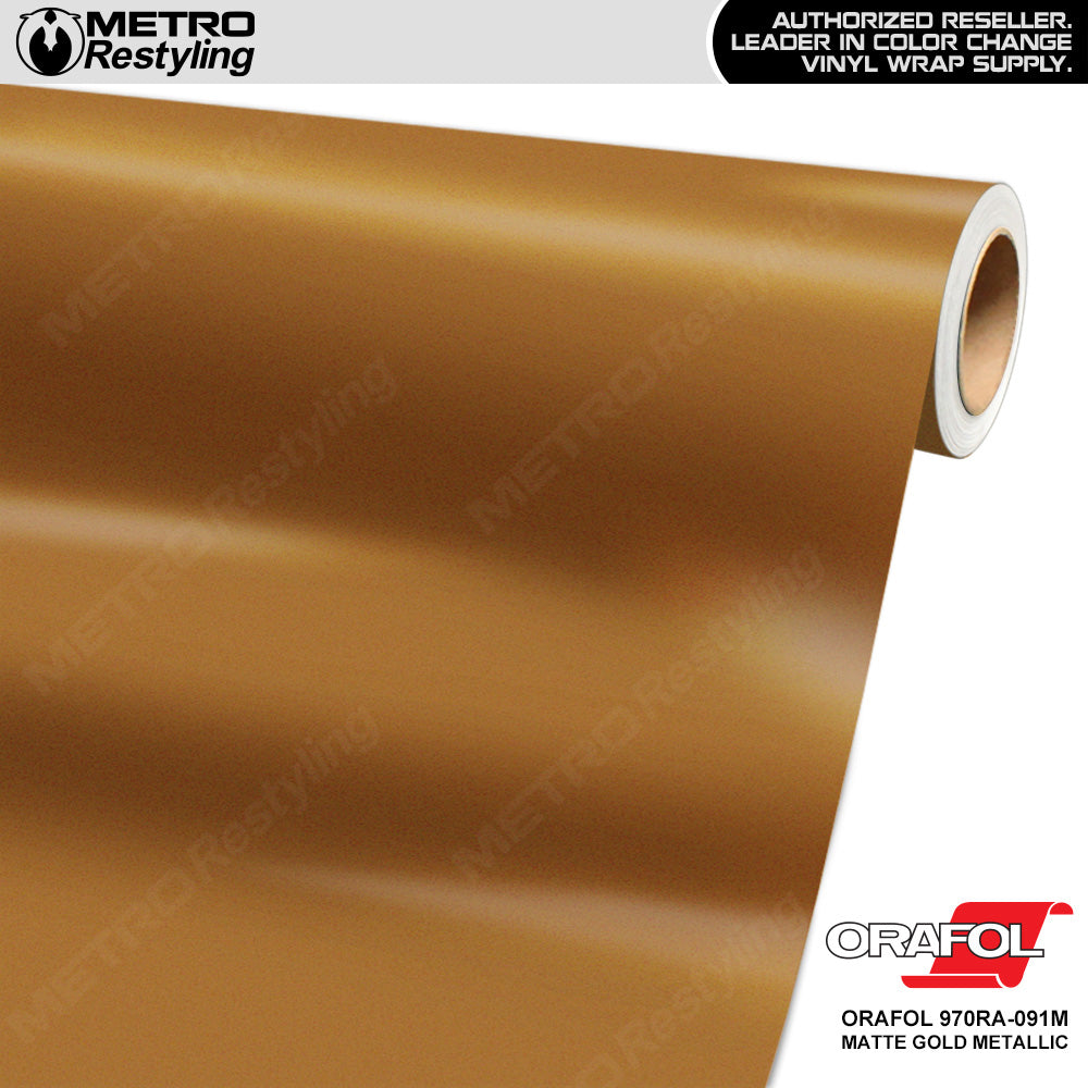 Matte Metallic Gold Adhesive Vinyl Wrap Roll 