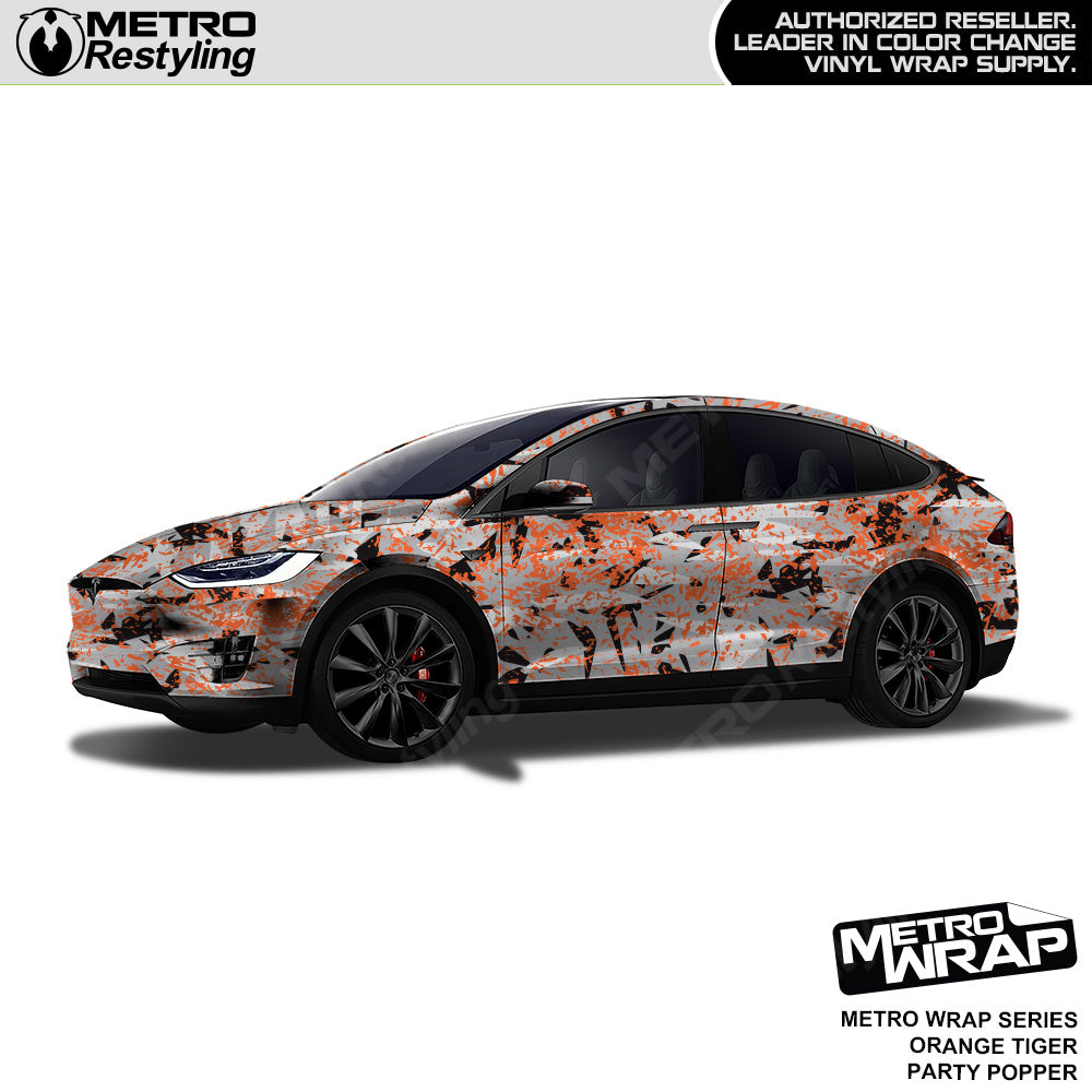Metro Wrap Party Popper Orange Tiger Vinyl Film