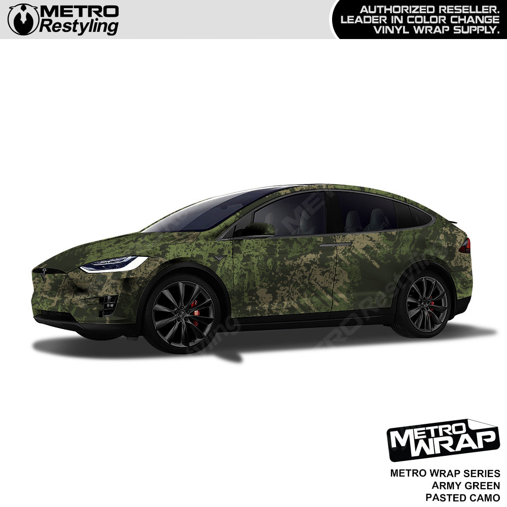 Metro Wrap Pasted Army Green Camouflage Vinyl FilmMetro Wrap Pasted Army Green Camouflage Vinyl Film