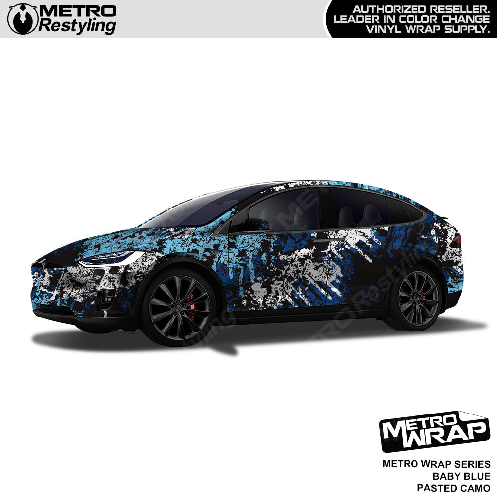 Metro Wrap Pasted Baby Blue Camouflage Vinyl Film