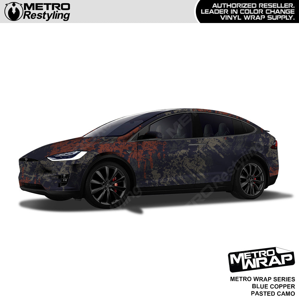Metro Wrap Pasted Blue Copper Camouflage Vinyl Film