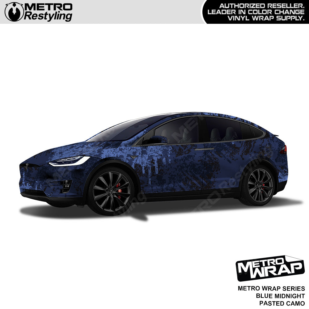 Metro Wrap Pasted Blue Midnight Camouflage Vinyl Film