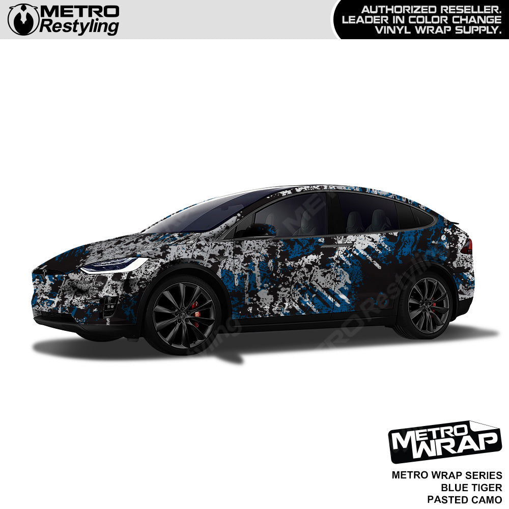 Metro Wrap Pasted Blue Tiger Camouflage Vinyl Film