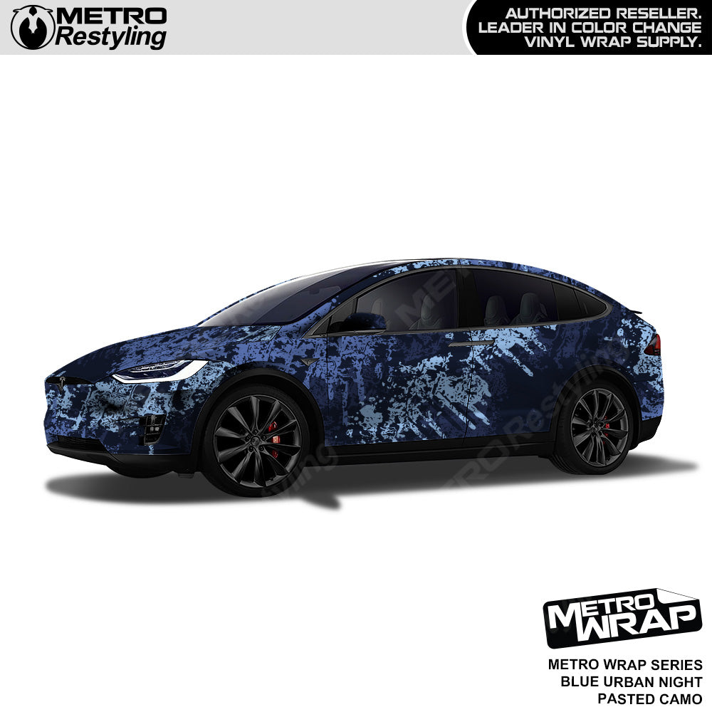 Metro Wrap Pasted Blue Urban Night Camouflage Vinyl Film