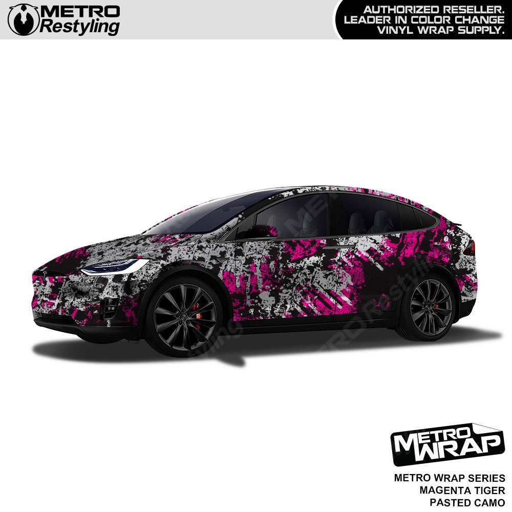 Metro Wrap Pasted Magenta Tiger Camouflage Vinyl Film