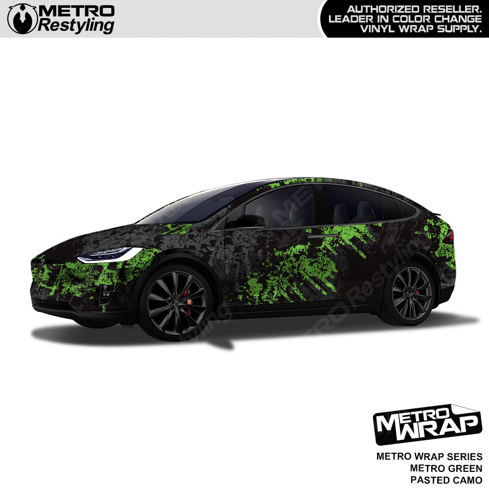 Metro Wrap Pasted Metro Green Camouflage Vinyl Film