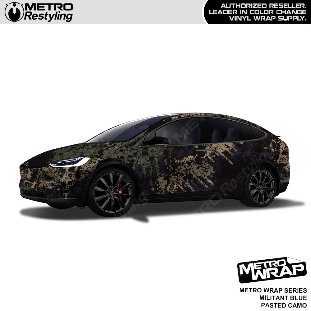Metro Wrap Pasted Militant Blue Camouflage Vinyl Film
