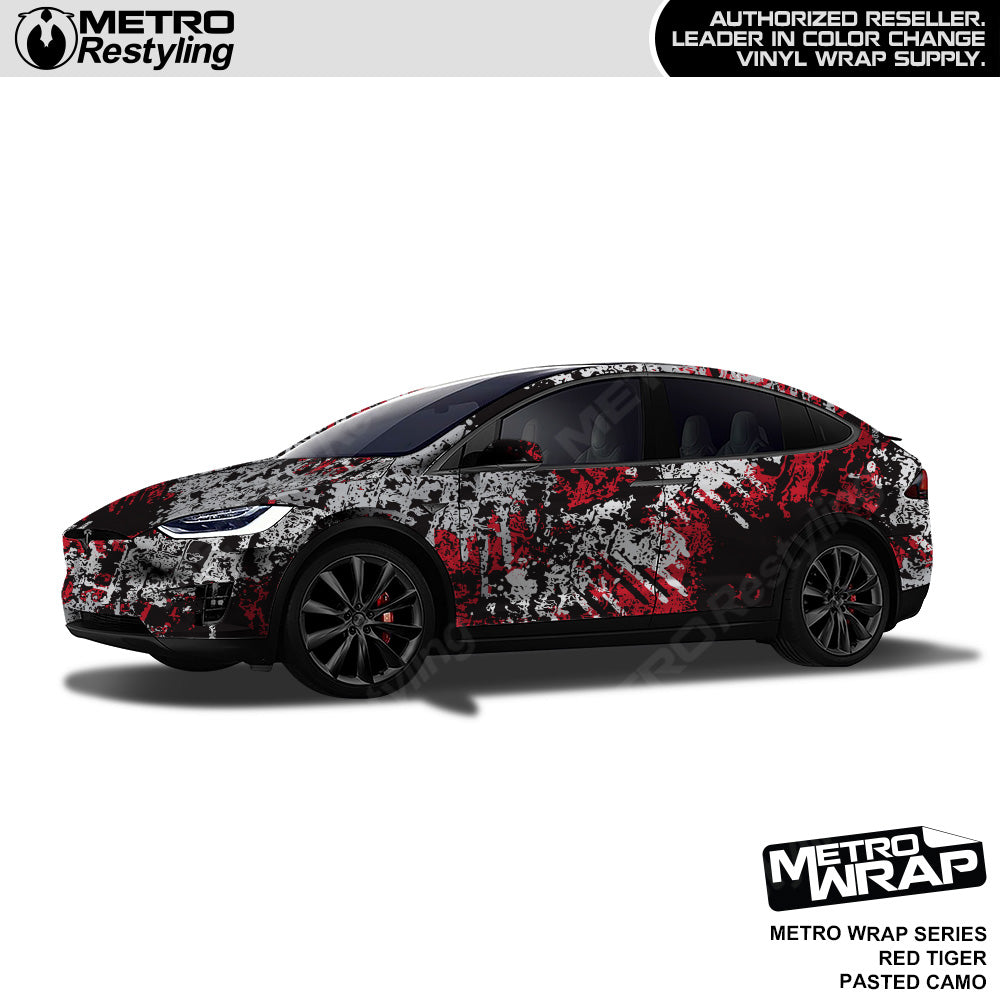 Metro Wrap Pasted Red Tiger Camouflage Vinyl Film