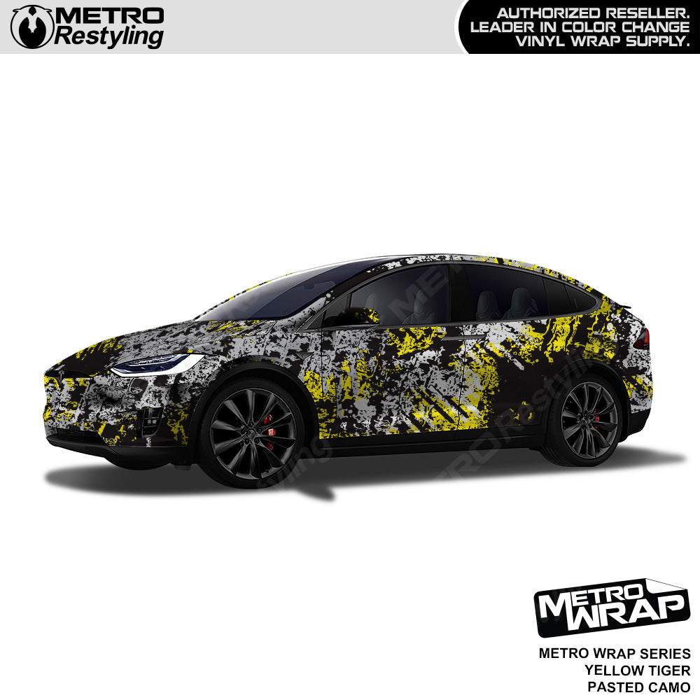 Metro Wrap Pasted Yellow Tiger Camouflage Vinyl Film