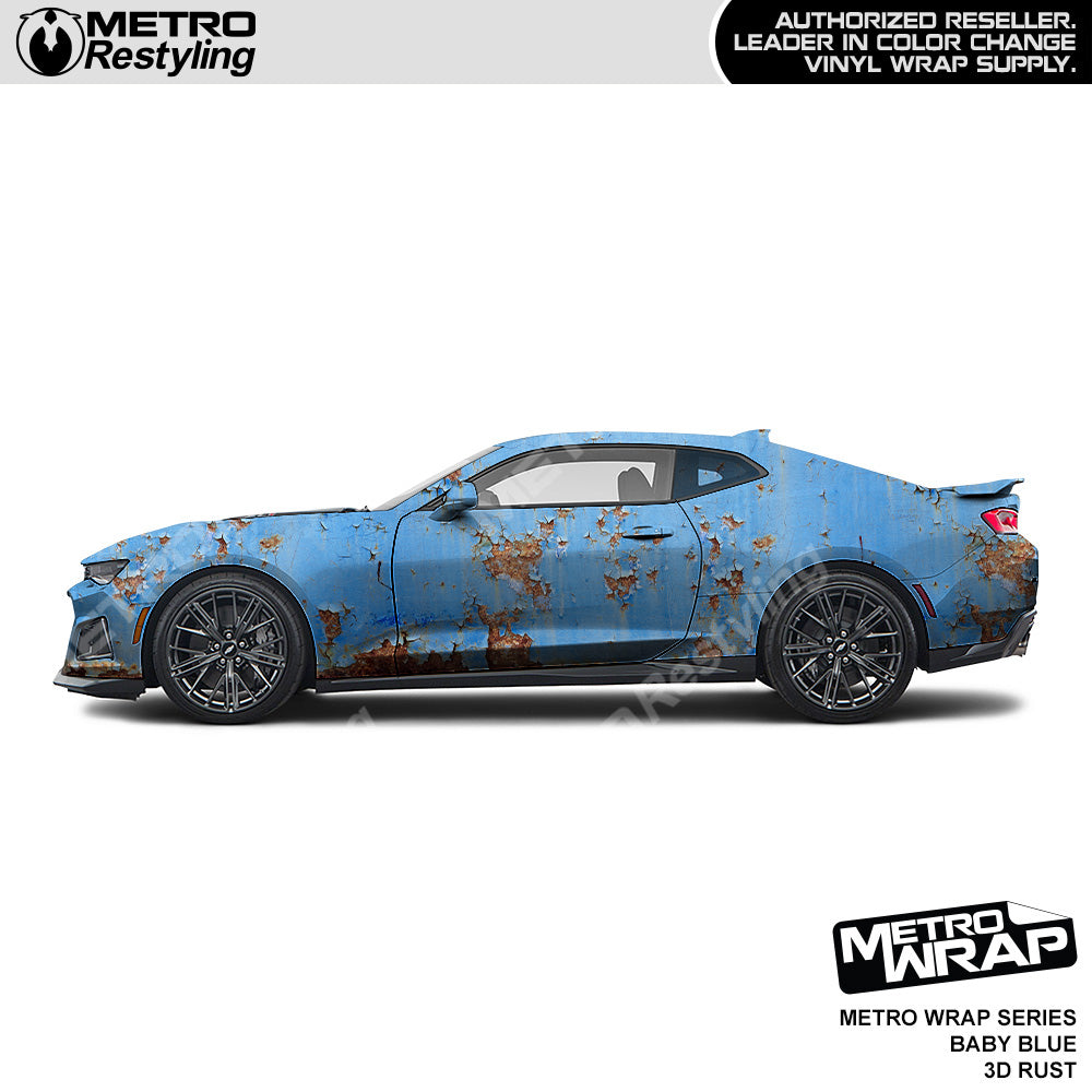 Metro Wrap 3D Baby Blue Rust Vinyl Film