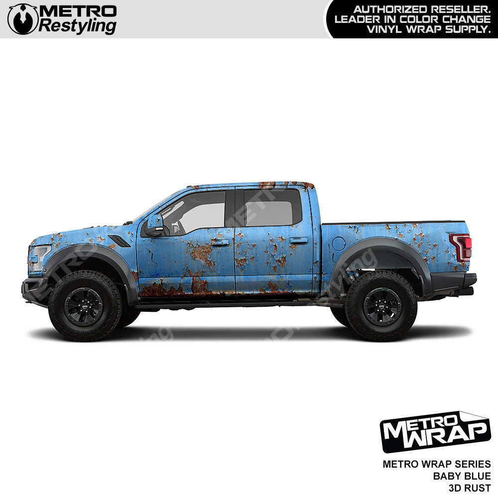 Metro Wrap 3D Baby Blue Rust Vinyl Film