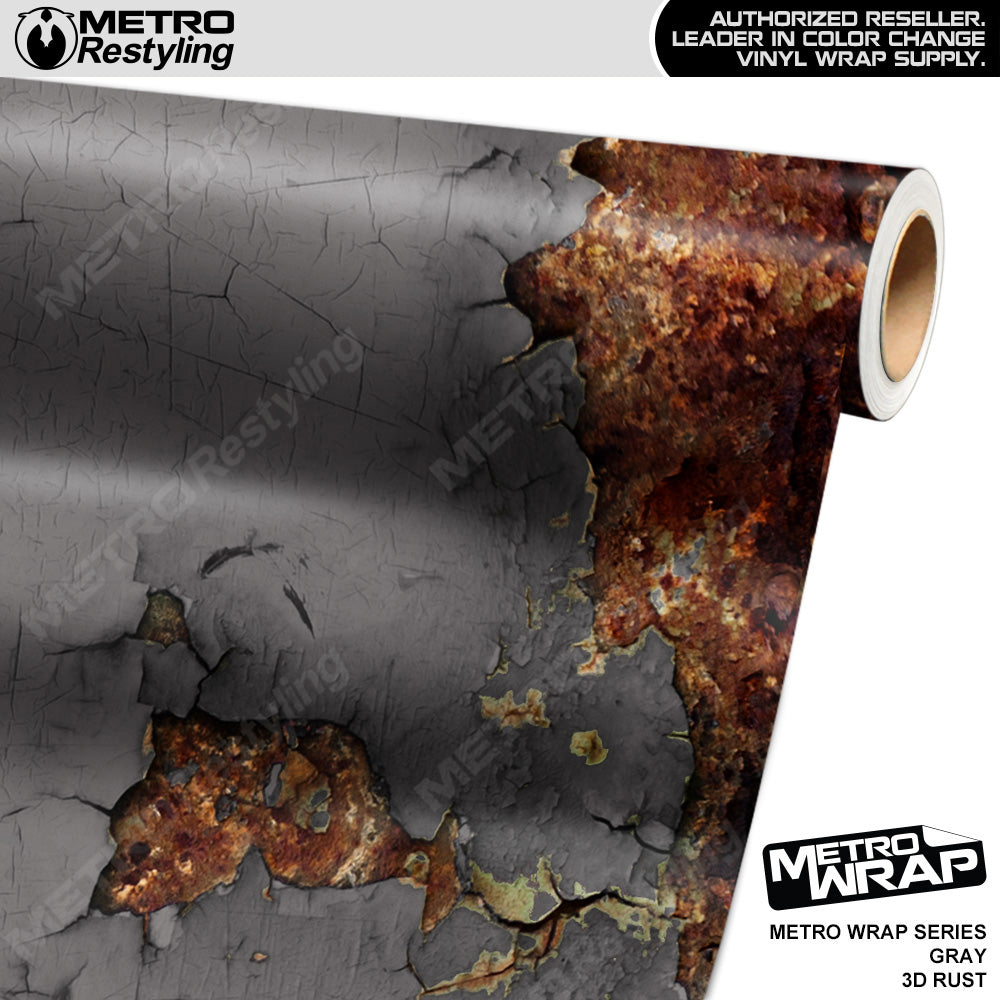Metro Wrap 3D Gray Rust Vinyl Film