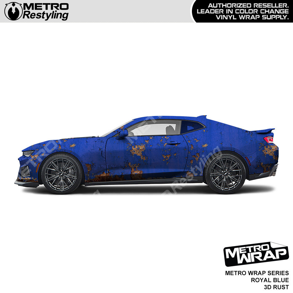 Metro Wrap 3D Royal Blue Rust Vinyl Film