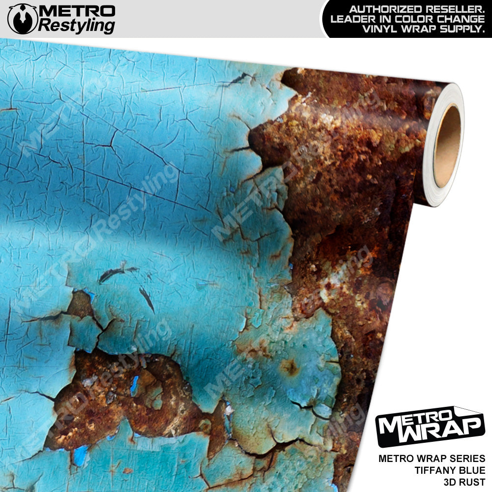 Metro Wrap 3D Tiffany Blue Rust Vinyl Film