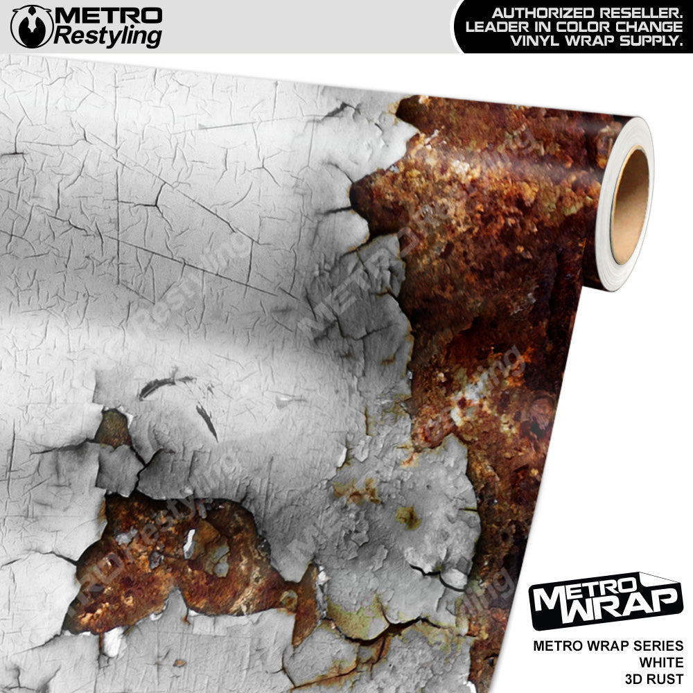 Metro Wrap 3D White Rust Vinyl Film