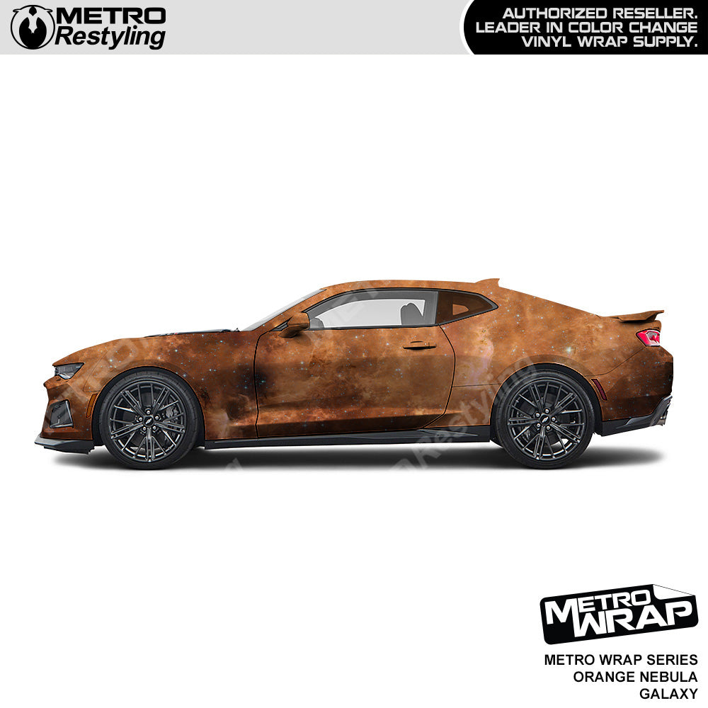 Metro Wrap Orange Nebula Galaxy Vinyl Film