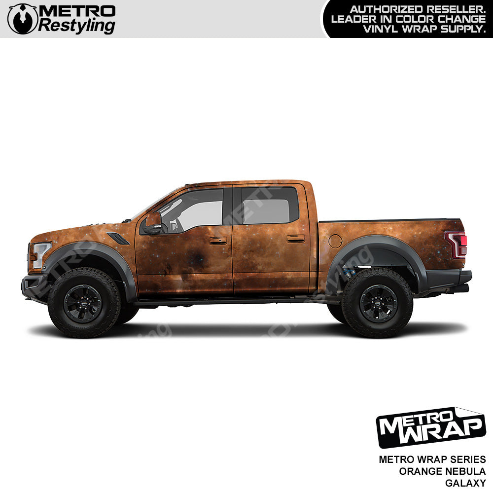 Metro Wrap Orange Nebula Galaxy Vinyl Film