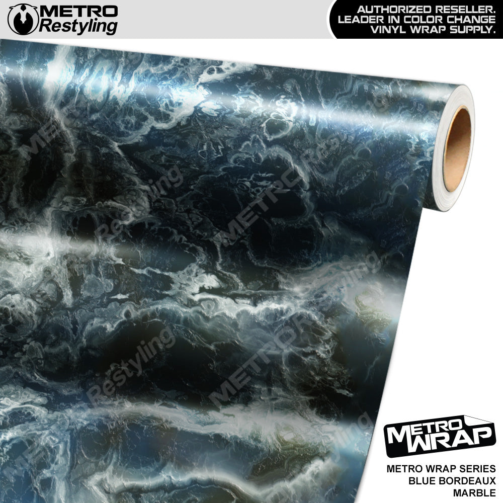 Metro Wrap Blue Bordeaux Marble Vinyl Film