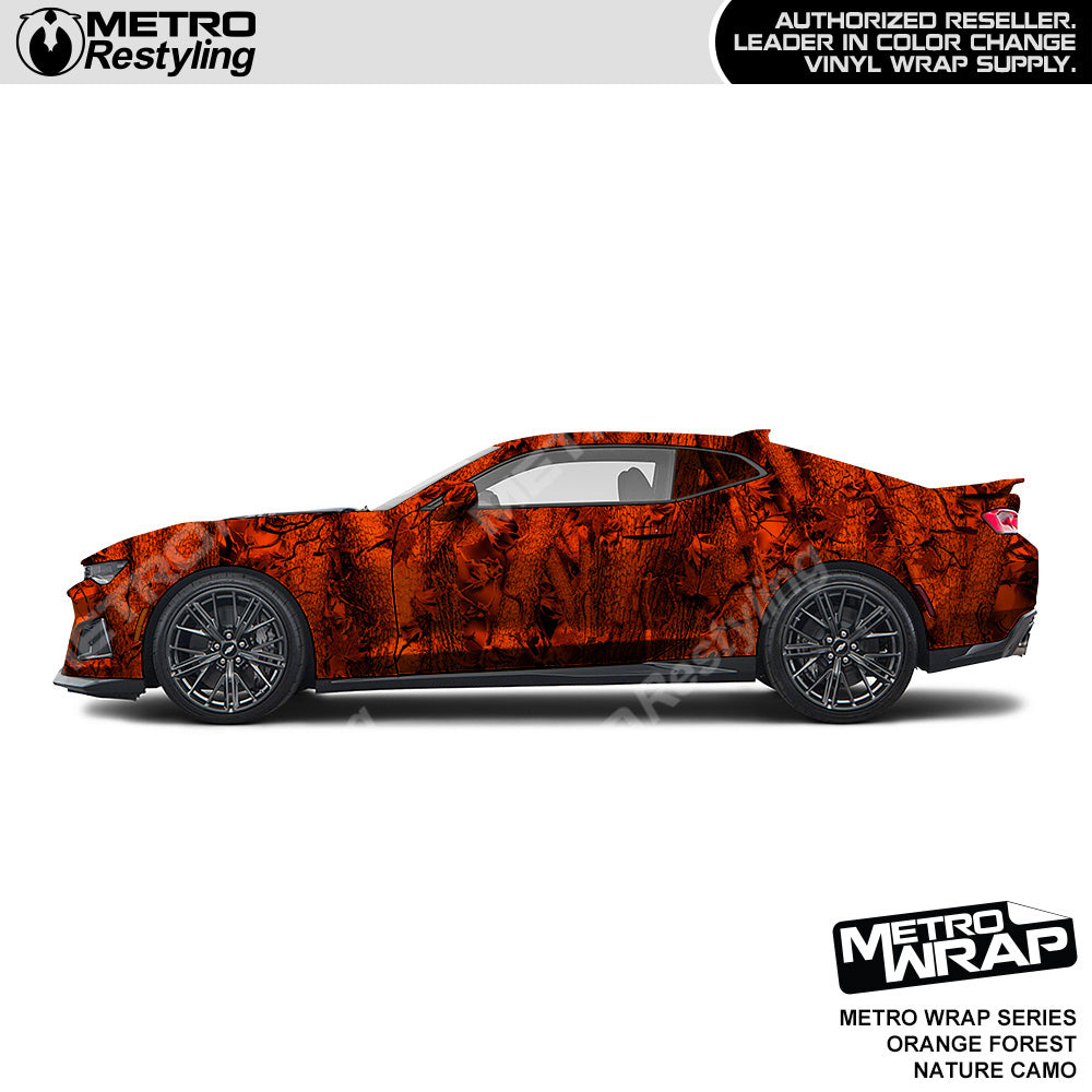 Metro Wrap HD Orange Forest Nature Camouflage Vinyl Film