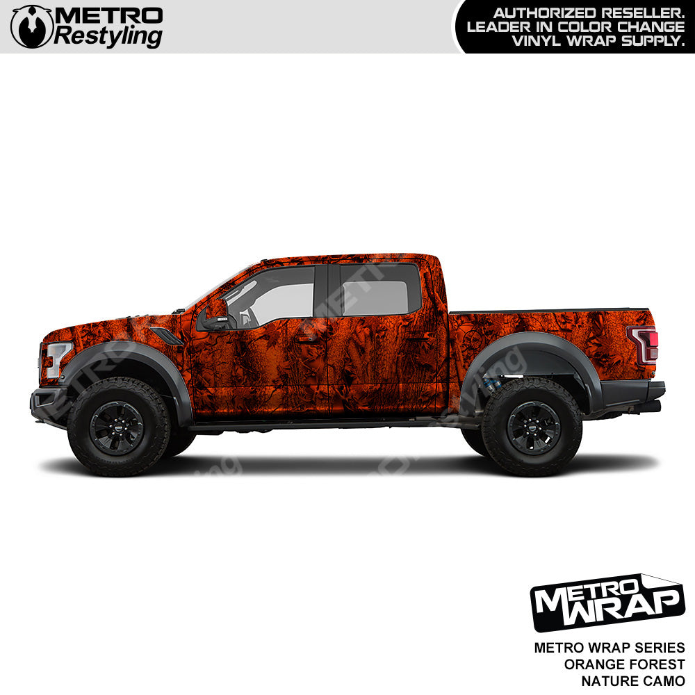 Metro Wrap HD Orange Forest Nature Camouflage Vinyl Film