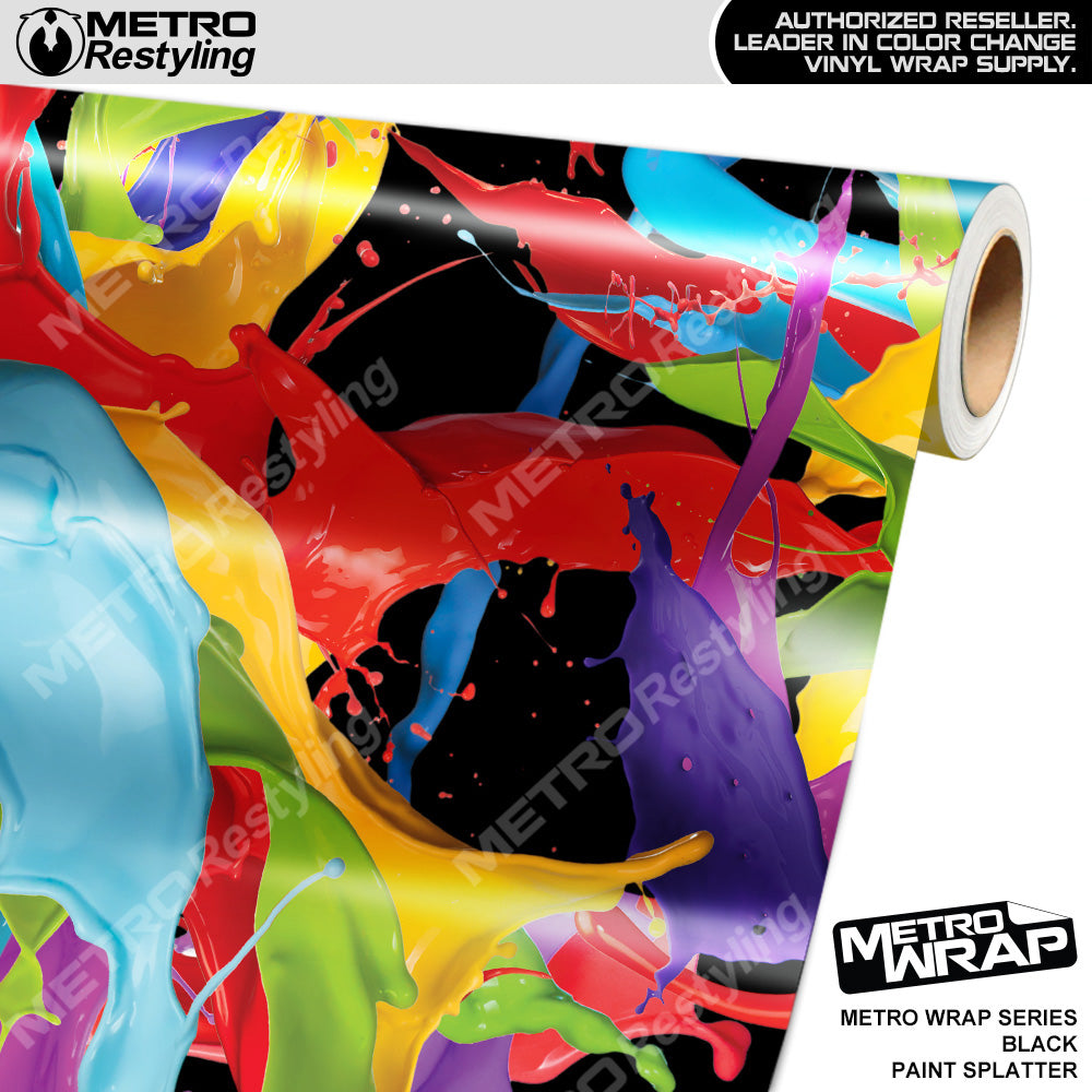 Metro Wrap Black Paint Splatter Vinyl Film