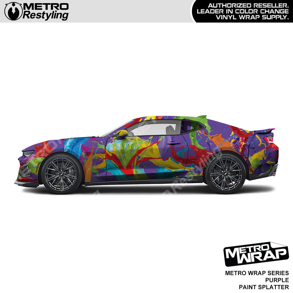 Metro Wrap Purple Paint Splatter Vinyl Film