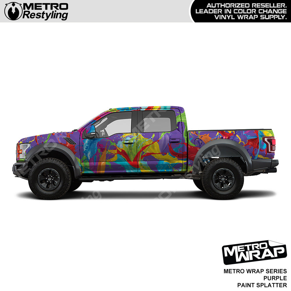 Metro Wrap Purple Paint Splatter Vinyl Film