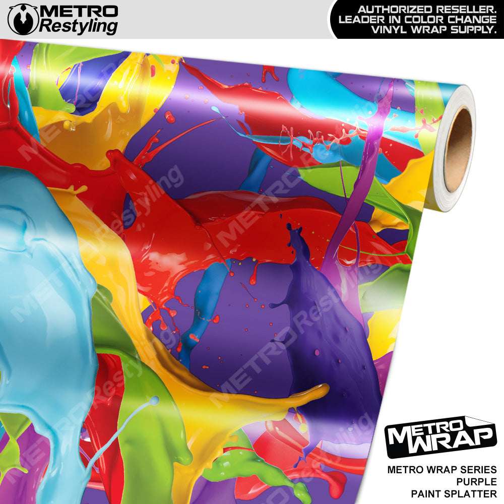 Metro Wrap Purple Paint Splatter Vinyl Film