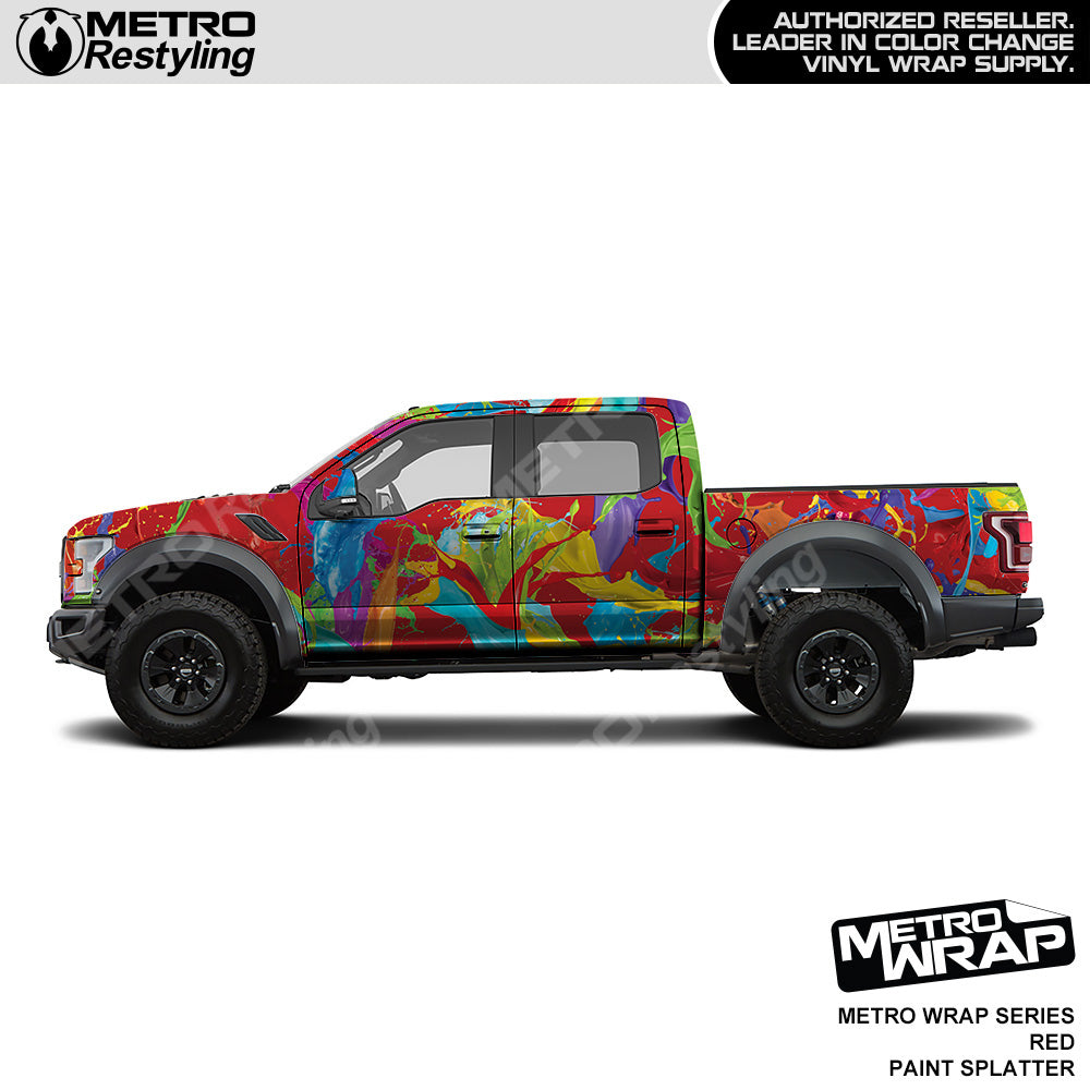 Metro Wrap Red Paint Splatter Vinyl Film