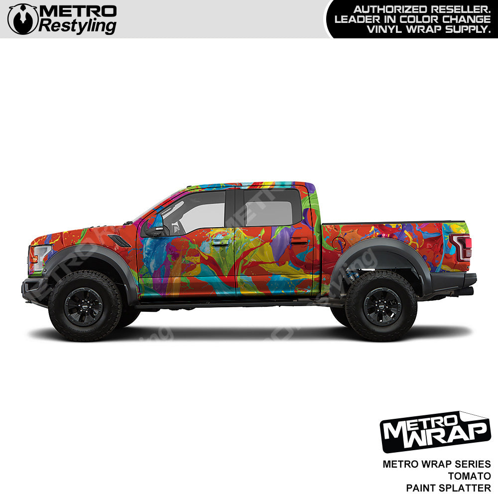 Metro Wrap Tomato Paint Splatter Vinyl Film