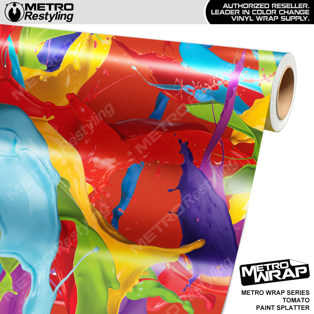 Metro Wrap Tomato Paint Splatter Vinyl Film