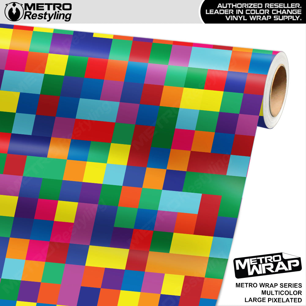 Metro Wrap Large Pixel Multicolor Camouflage Vinyl Film