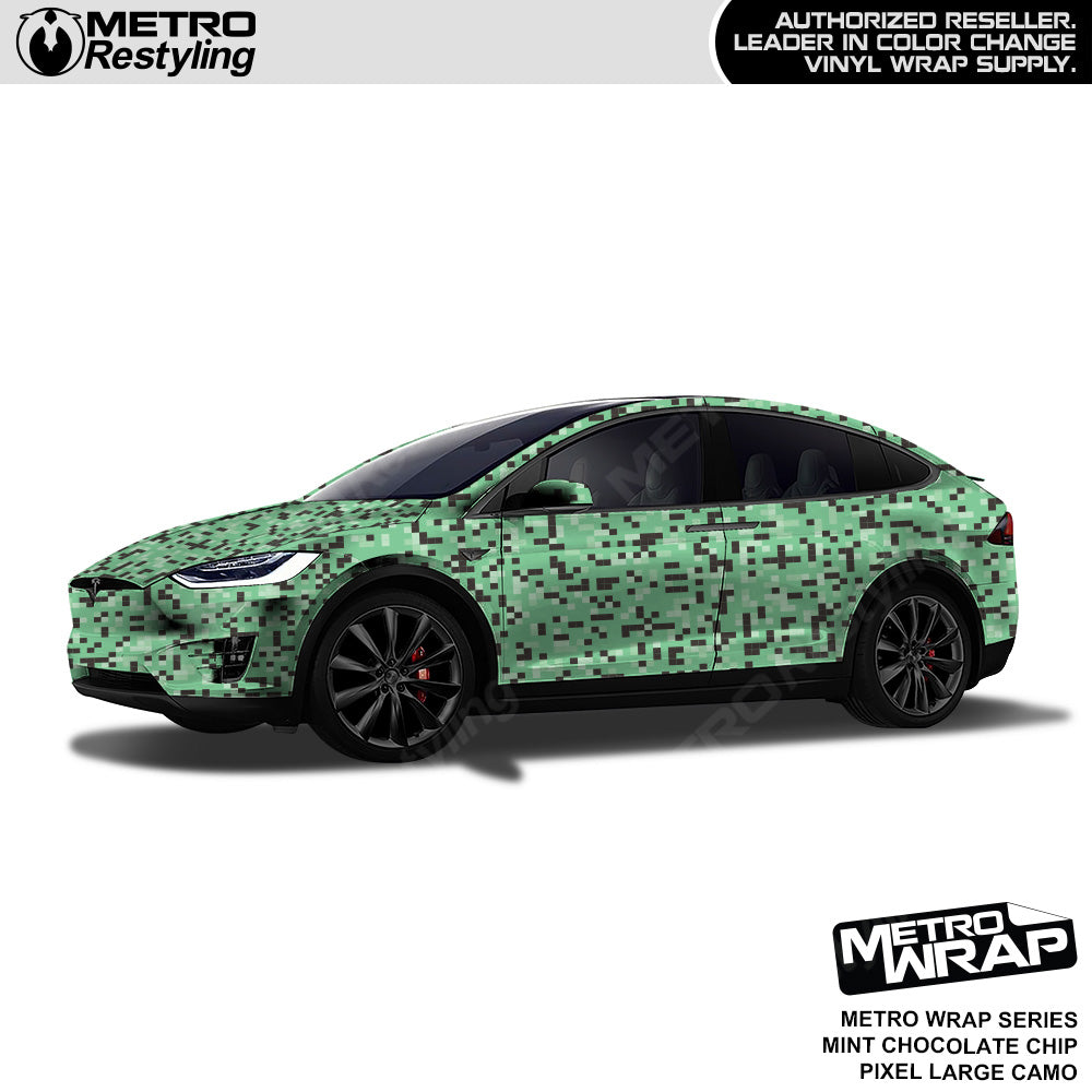 Metro Wrap Large Pixel Mint Chocolate Chip Camouflage Vinyl Film