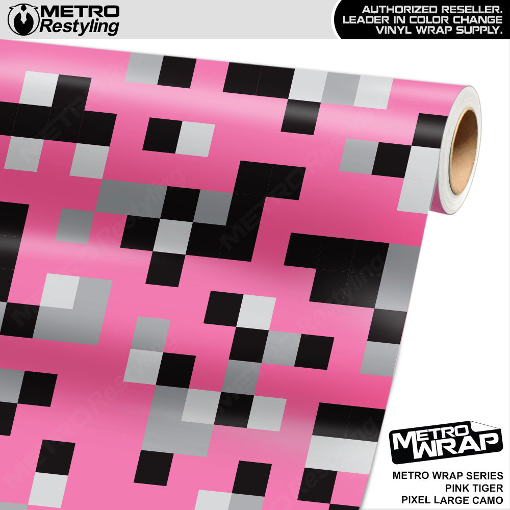 Metro Wrap Large Pixel Pink Tiger Camouflage Vinyl Film