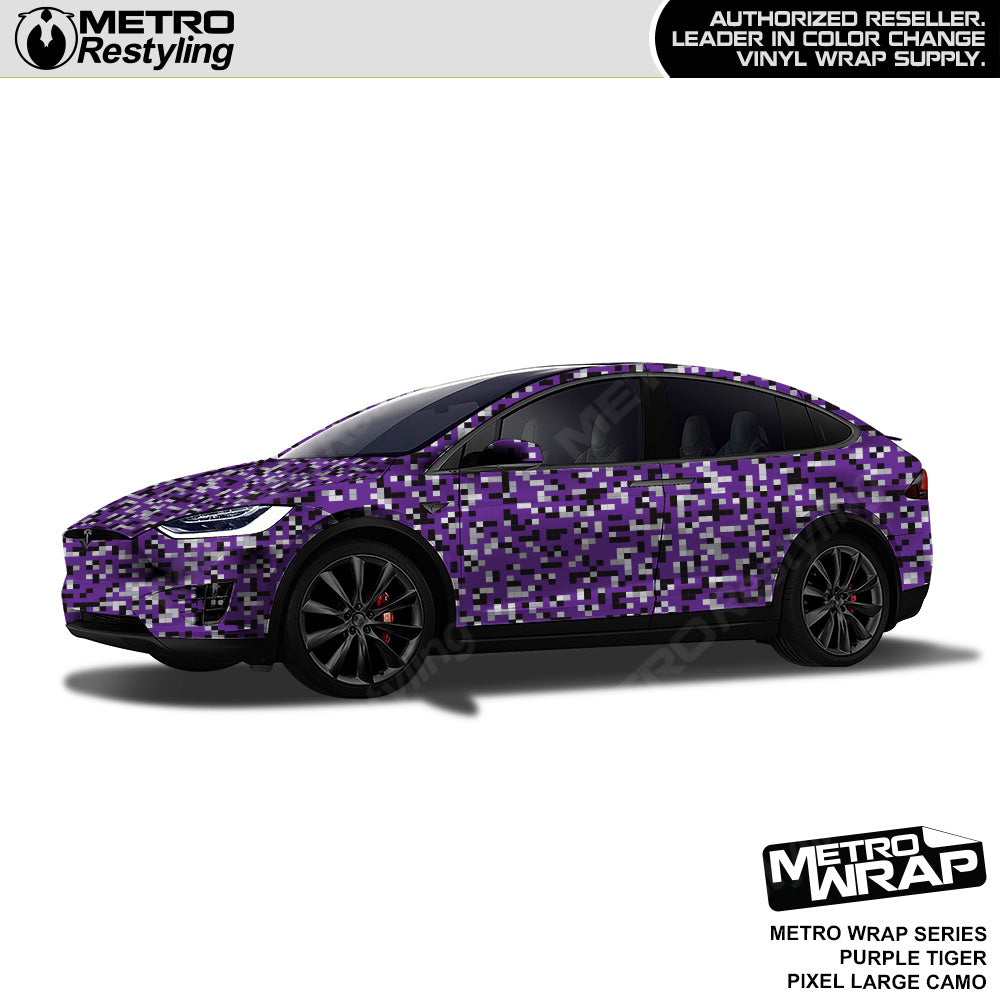 Metro Wrap Large Pixel Purple Tiger Camouflage Vinyl Film