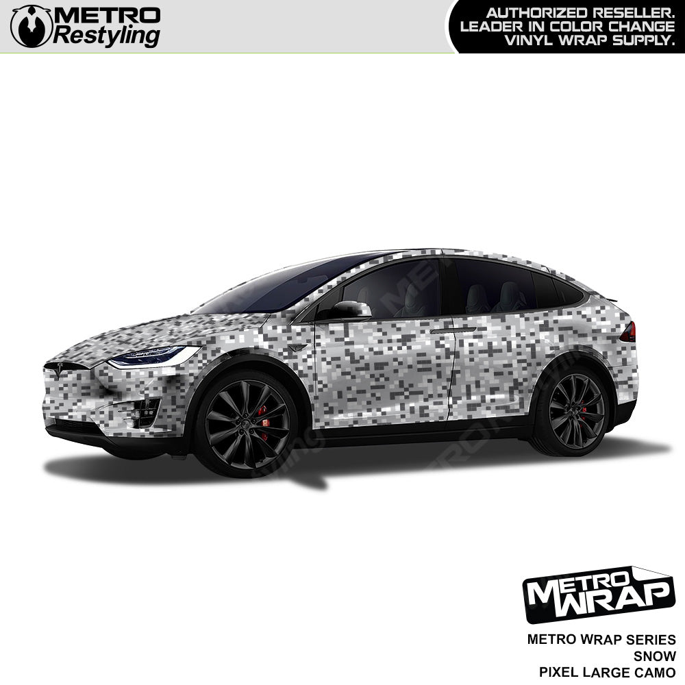 Metro Wrap Large Pixel Snow Camouflage Vinyl Film