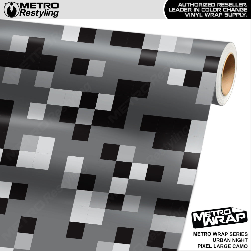 Metro Wrap Large Pixel Urban Night Camouflage Vinyl Film
